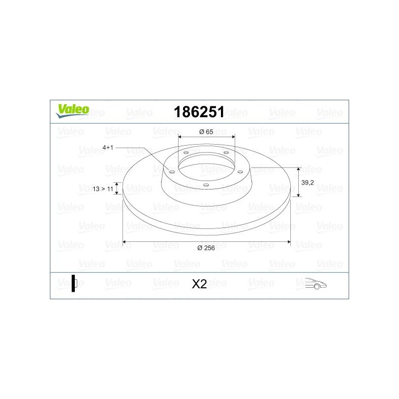 VALEO 186251 Disco de freno