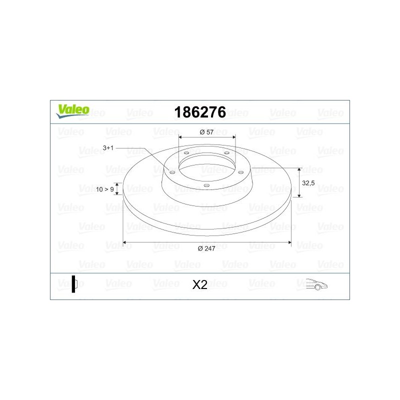 VALEO 186276 Disco de freno