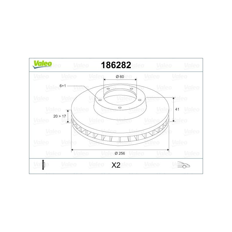 VALEO 186282 Disco de freno