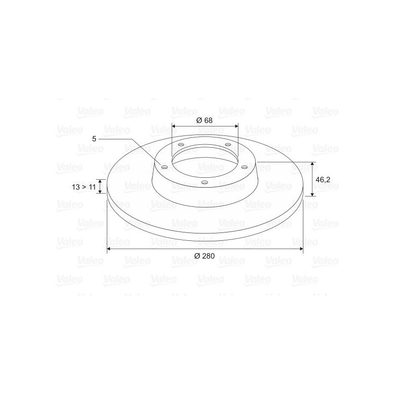 VALEO 186408 Disco de freno Eje delantero