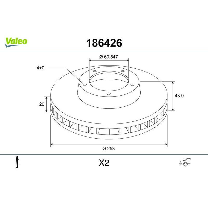 VALEO 186426 Disco de freno