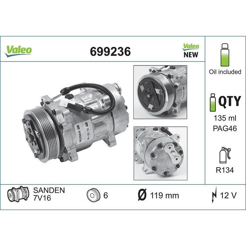 VALEO 699236 Compresor, aire acondicionado