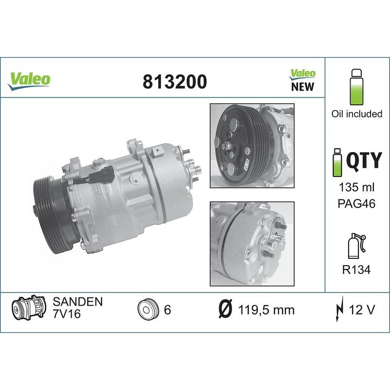 VALEO 813200 Compresor, aire acondicionado