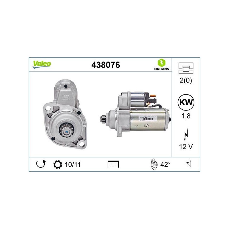 VALEO 438076 Motor de arranque
