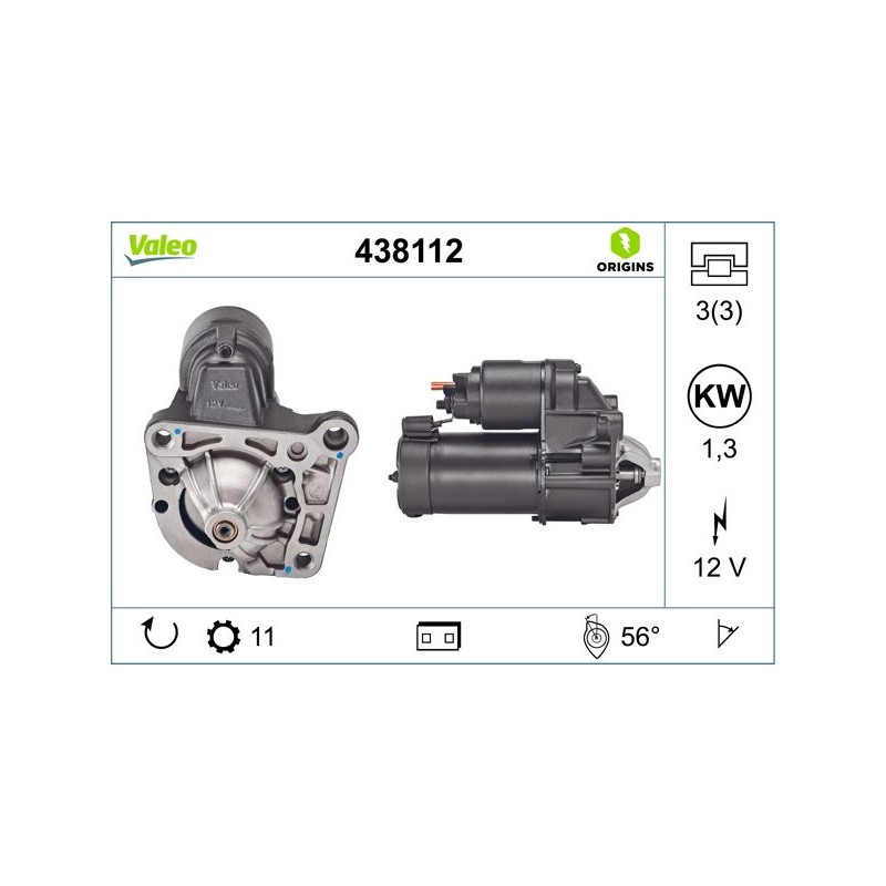 VALEO 438112 Motor de arranque