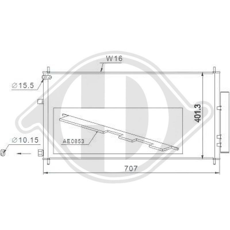 DIEDERICHS DCC1990 Condensador, aire acondicionado - 1
