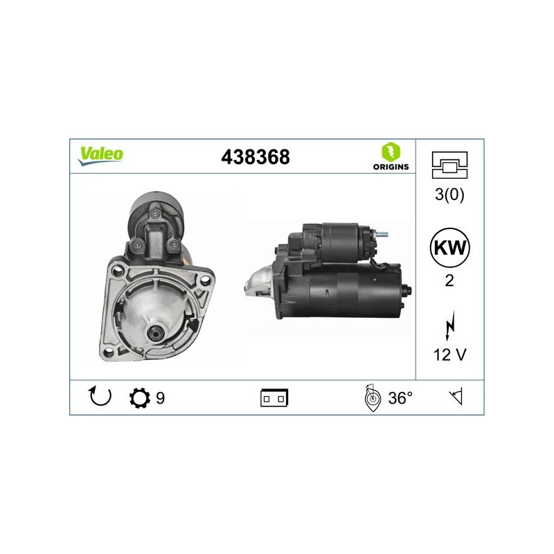 VALEO 438368 Motor de arranque