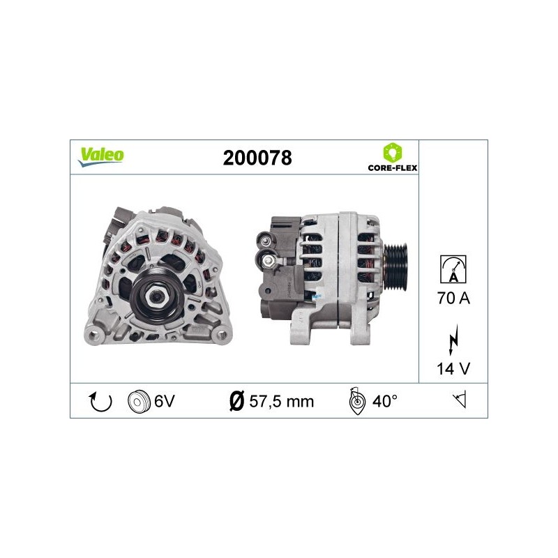 VALEO 200078 Alternador
