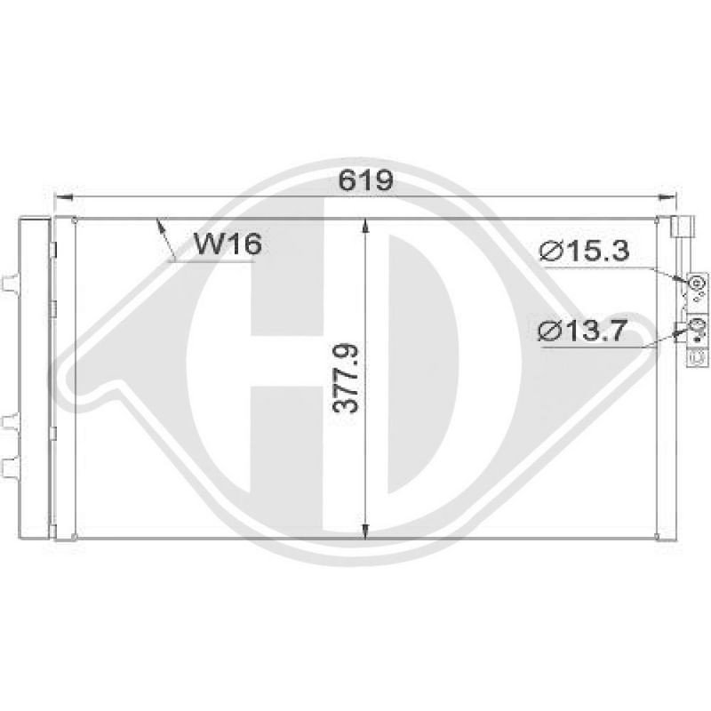DIEDERICHS DCC1580 Condensador, aire acondicionado - 1