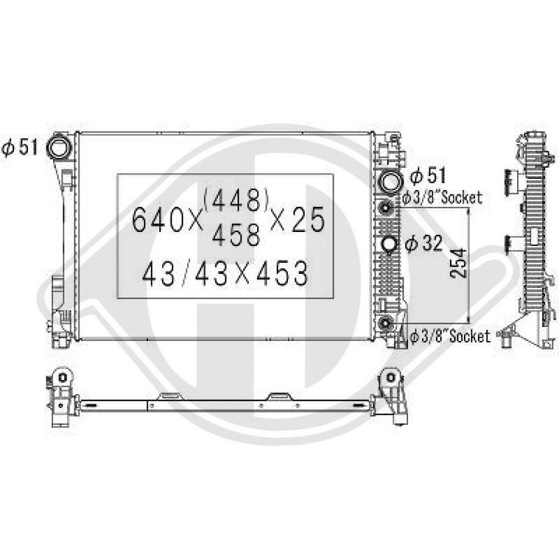 DIEDERICHS DCM2422 Radiador, refrigeración del motor - 1
