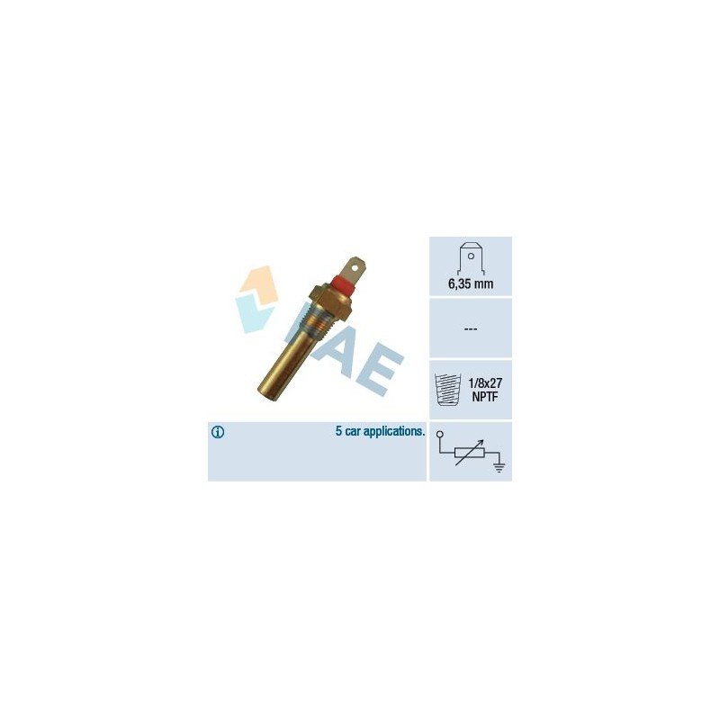 FAE 31640 Sensor, temperatura del refrigerante