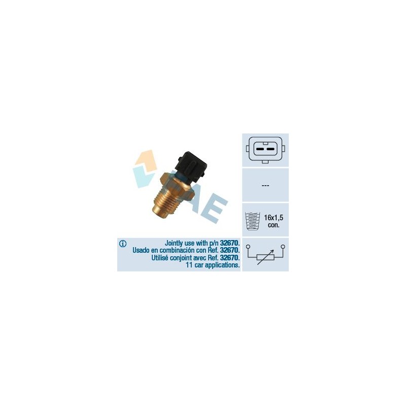 FAE 32540 Sensor, temperatura del refrigerante