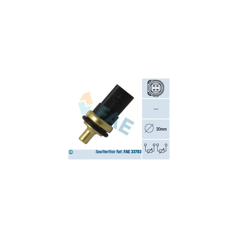 FAE 33781 Sensor, temperatura del refrigerante