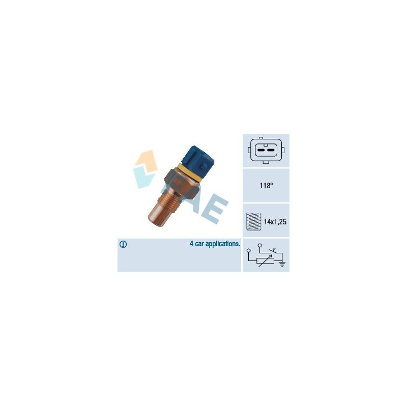 FAE 34050 Sensor, temperatura del refrigerante
