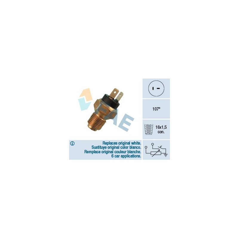 FAE 34080 Sensor, temperatura del refrigerante