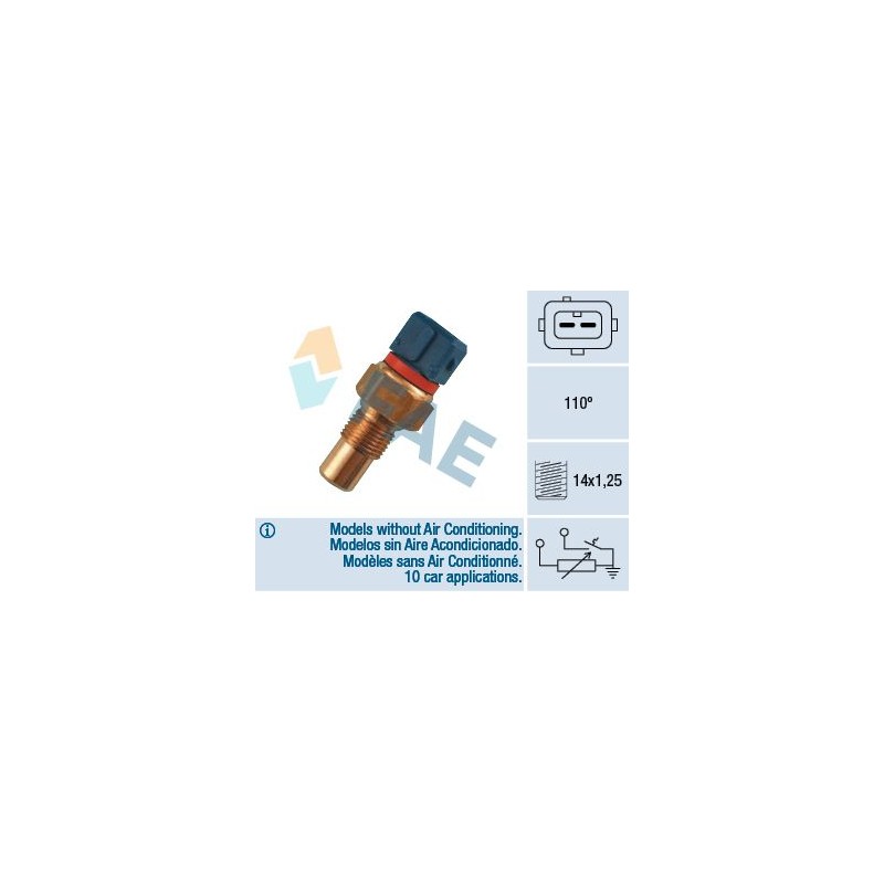 FAE 34090 Sensor, temperatura del refrigerante
