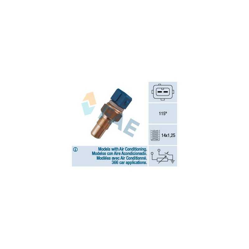 FAE 34110 Sensor, temperatura del refrigerante