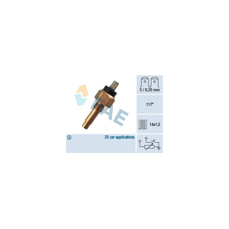 FAE 34160 Sensor, temperatura del refrigerante