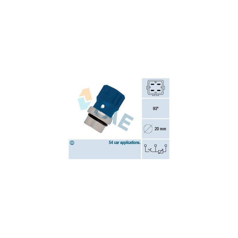 FAE 34330 Sensor, temperatura del refrigerante