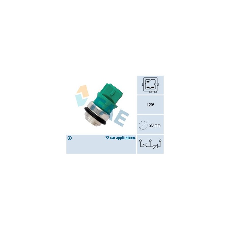 FAE 34350 Sensor, temperatura del refrigerante