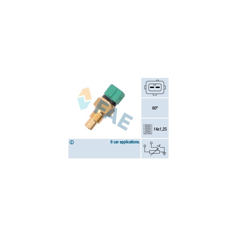 FAE 34425 Sensor, temperatura del refrigerante