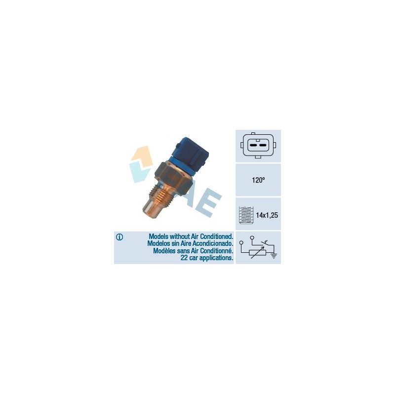 FAE 34460 Sensor, temperatura del refrigerante