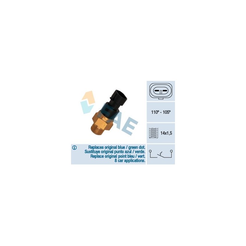 FAE 36200 Interruptor de temperatura, ventilador del radiador