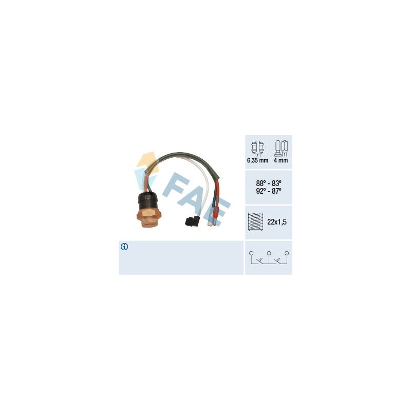 FAE 38190 Interruptor de temperatura, ventilador del radiador