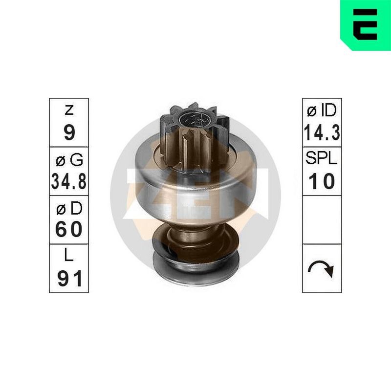 ERA ZN0367 Engranaje de rueda libre, arrancador