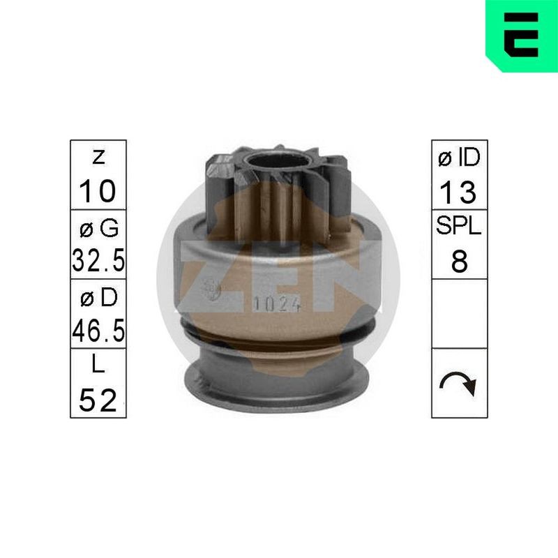 ERA ZN1024 Engranaje de rueda libre, arrancador
