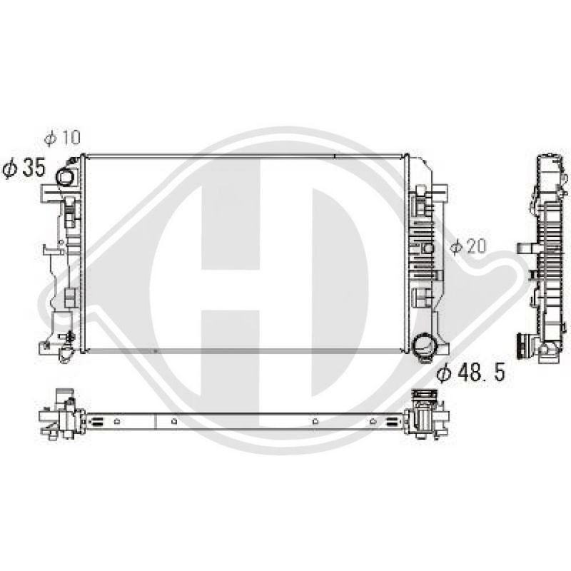 DIEDERICHS DCM2419 Radiador, refrigeración del motor - 1