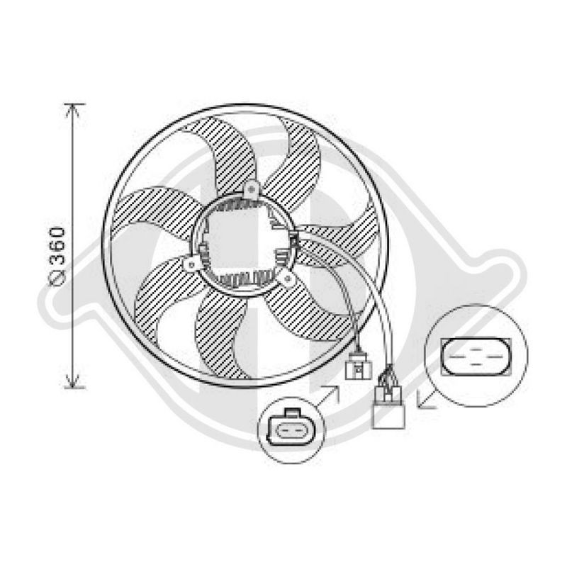 DIEDERICHS DCL1230 Ventilador, refrigeración del motor - 1