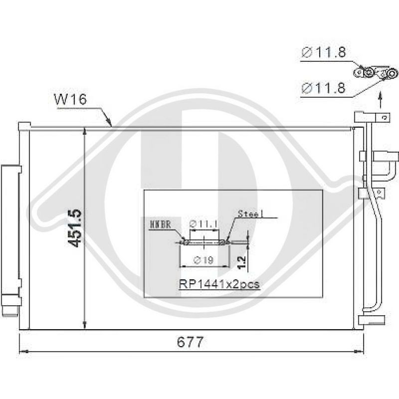 DIEDERICHS DCC1733 Condensador, aire acondicionado - 1