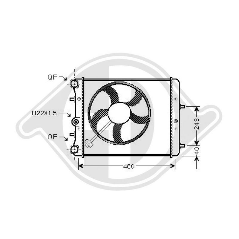 DIEDERICHS DCM3567 Radiador, refrigeración del motor - 1