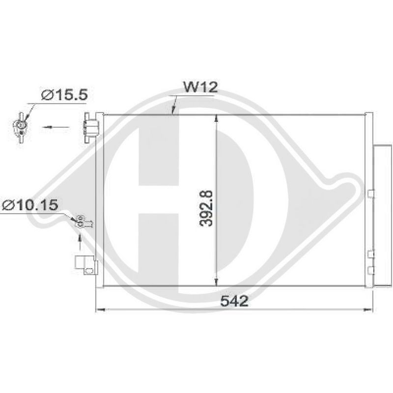 DIEDERICHS DCC1618 Condensador, aire acondicionado - 1
