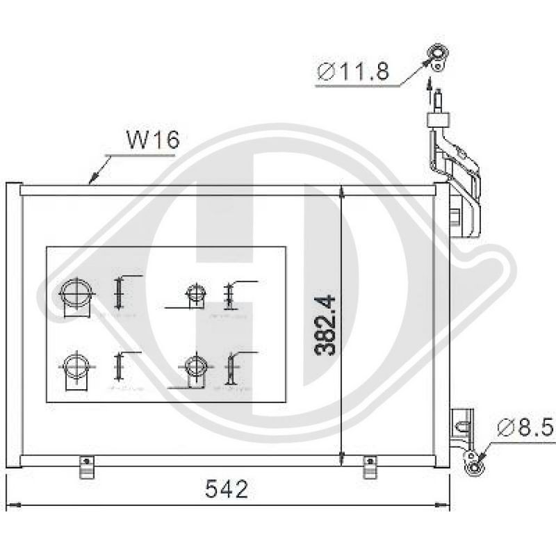 DIEDERICHS DCC1179 Condensador, aire acondicionado - 1