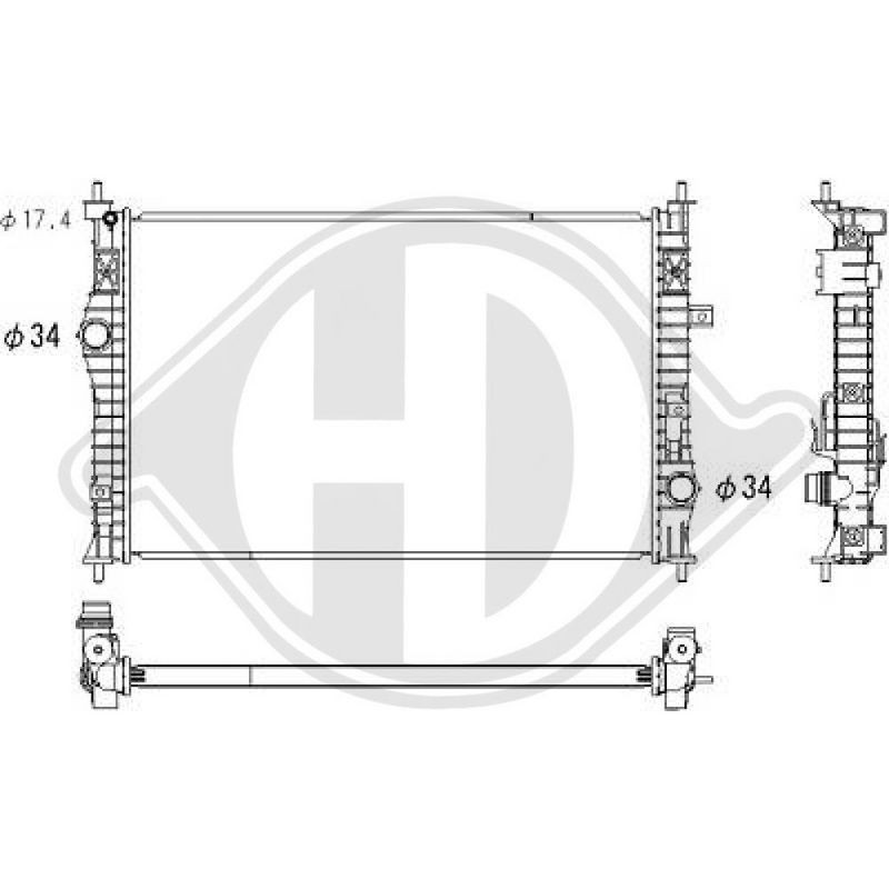 DIEDERICHS DCM3940 Radiador, refrigeración del motor - 1