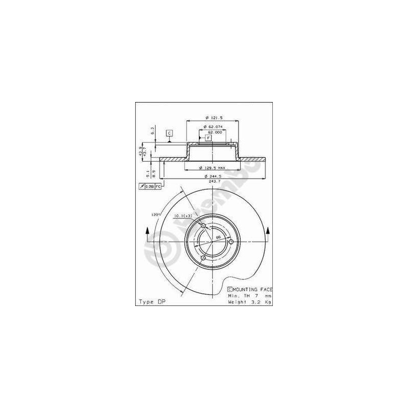 BREMBO 08.3969.10 Disco de freno