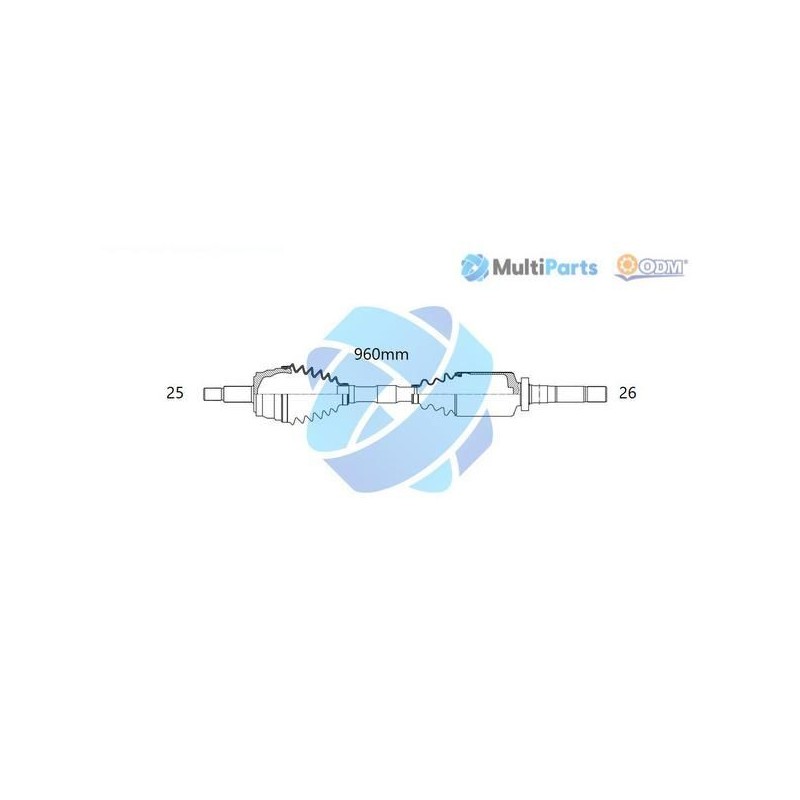 Multiparts 18-012480 Árbol de transmisión