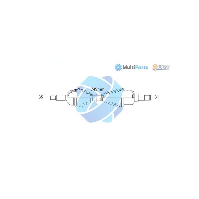 Multiparts 18-161280 Árbol de transmisión