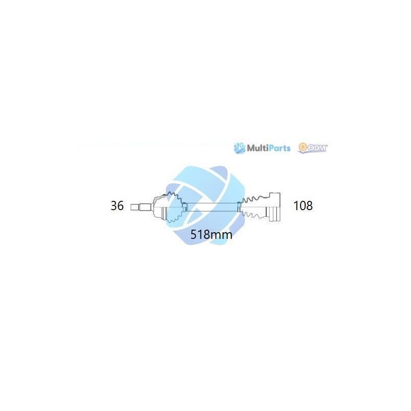 Multiparts 18-211340 Árbol de transmisión