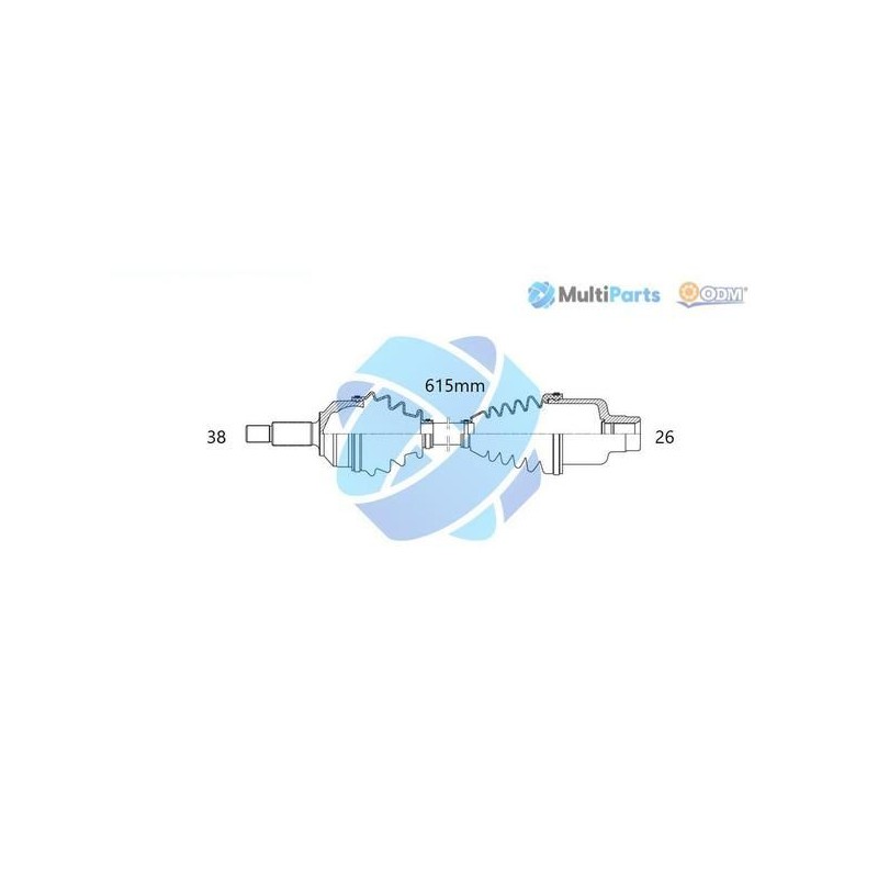 Multiparts 18-212490 Árbol de transmisión