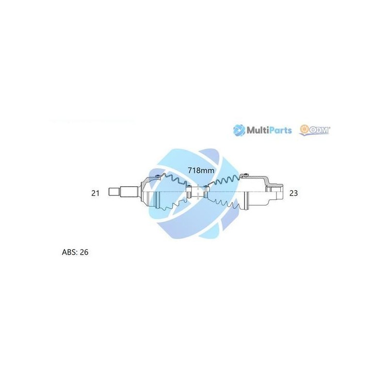 Multiparts 18-292041 Árbol de transmisión