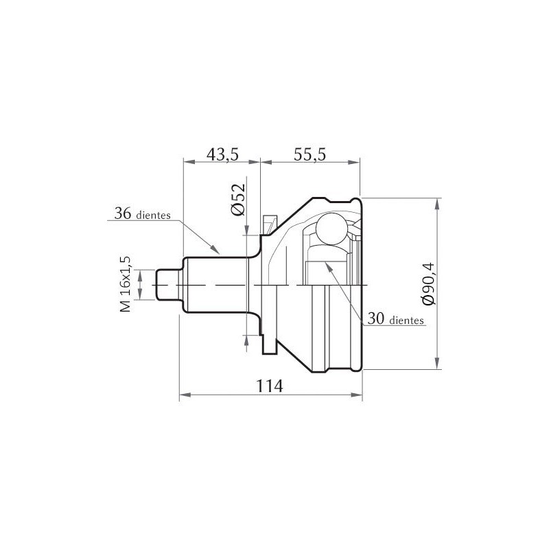 KSH EUROPE 1860.0068010 Juego de articulación, árbol de transmisión lado de rueda