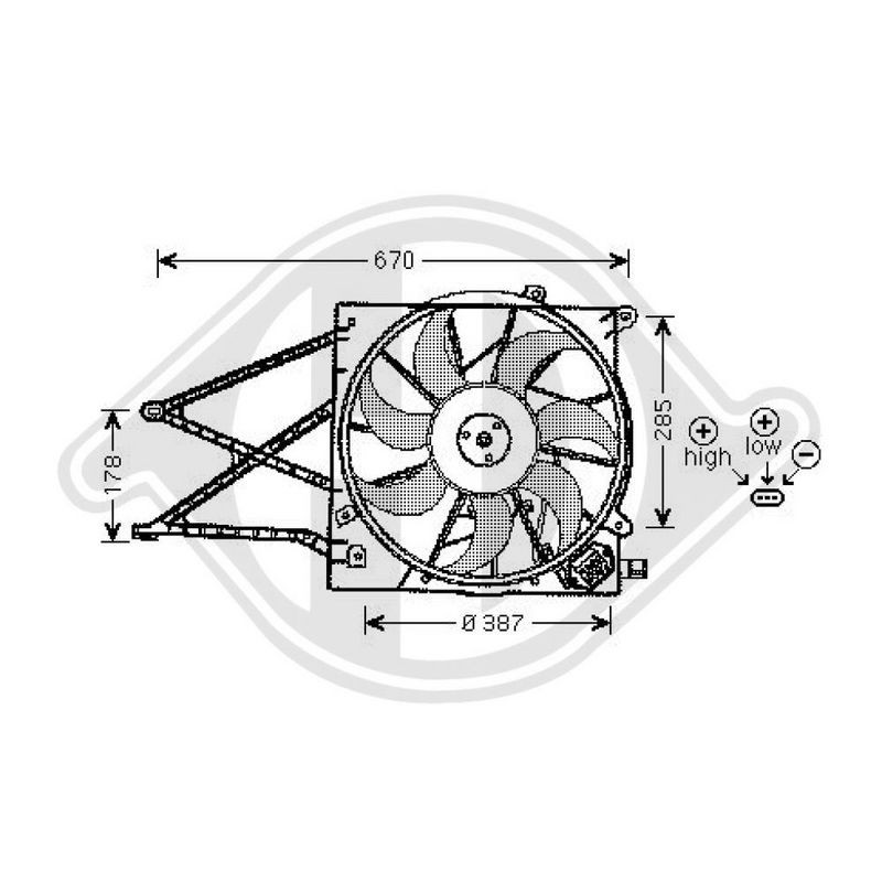 DIEDERICHS DCL1145 Ventilador, refrigeración del motor - 1