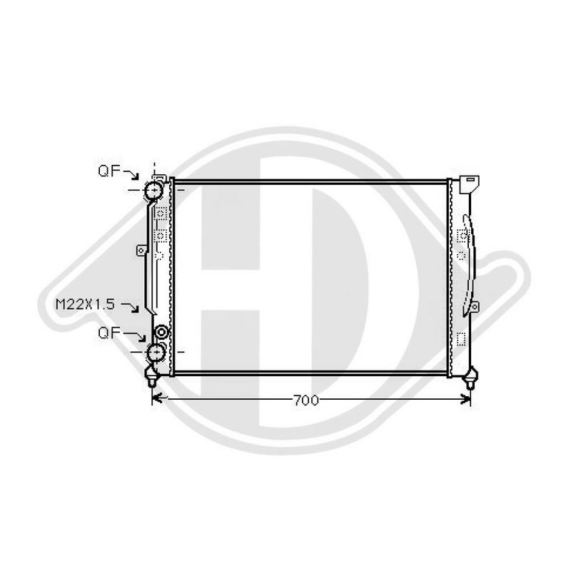 DIEDERICHS DCM1454 Radiador, refrigeración del motor - 1