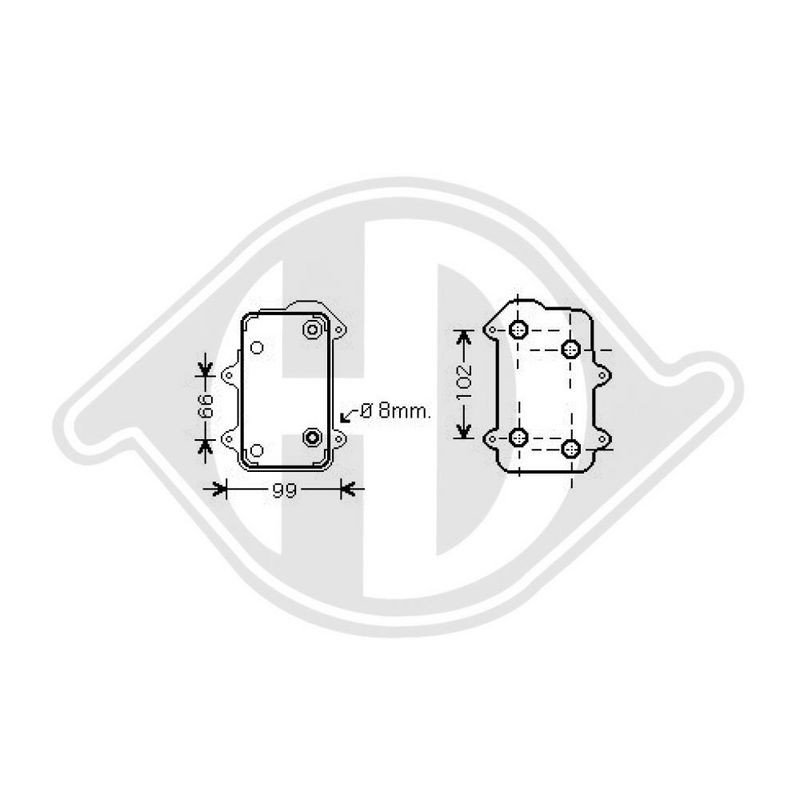 DIEDERICHS DCO1082 Radiador de aceite, aceite motor - 1