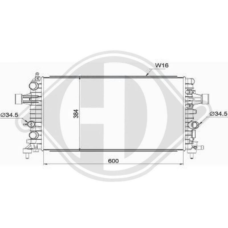 DIEDERICHS DCM2700 Radiador, refrigeración del motor - 1