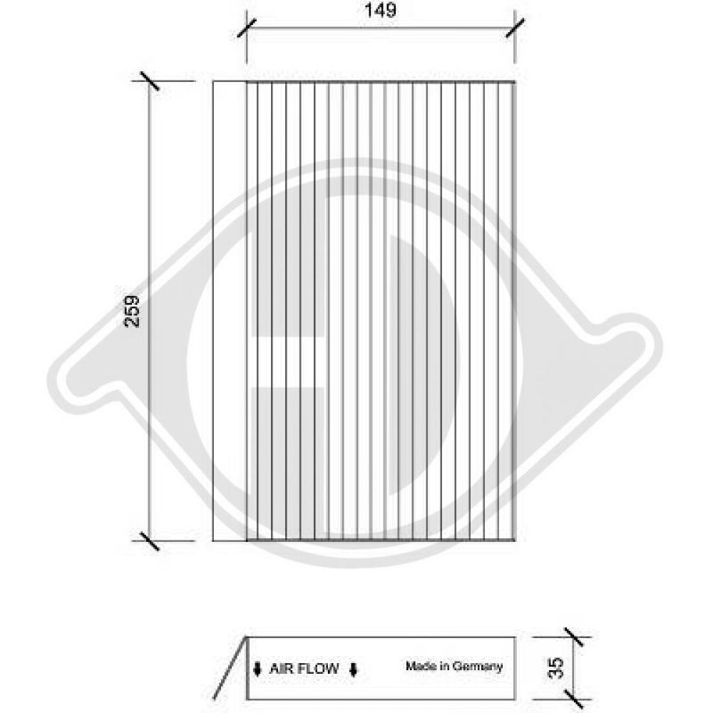 DIEDERICHS DCI1196 Filtro, aire habitáculo