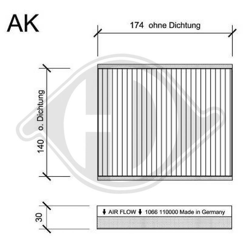 DIEDERICHS DCI1066S Filtro, aire habitáculo - 1
